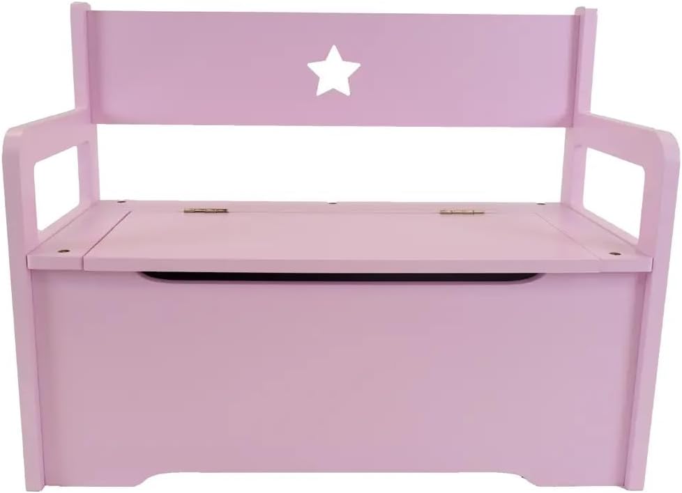 Kindersitzbank mit Aufbewahrungskiste, Rosa