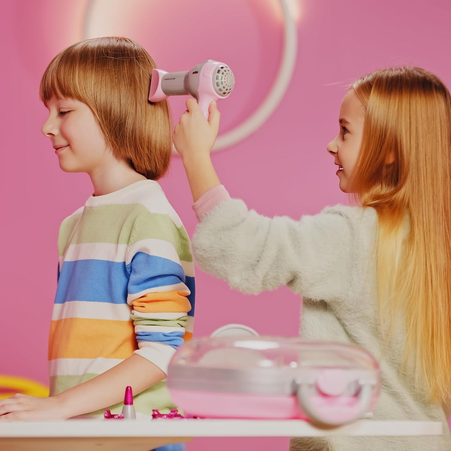 Frisierkoffer mit Haartrockner und Zubehör für Kinder, Spielzeug