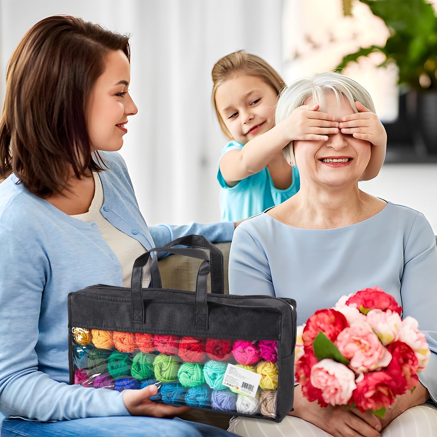48-teiliges Häkelset mit Garn und Zubehör, 40 Yarn Kit