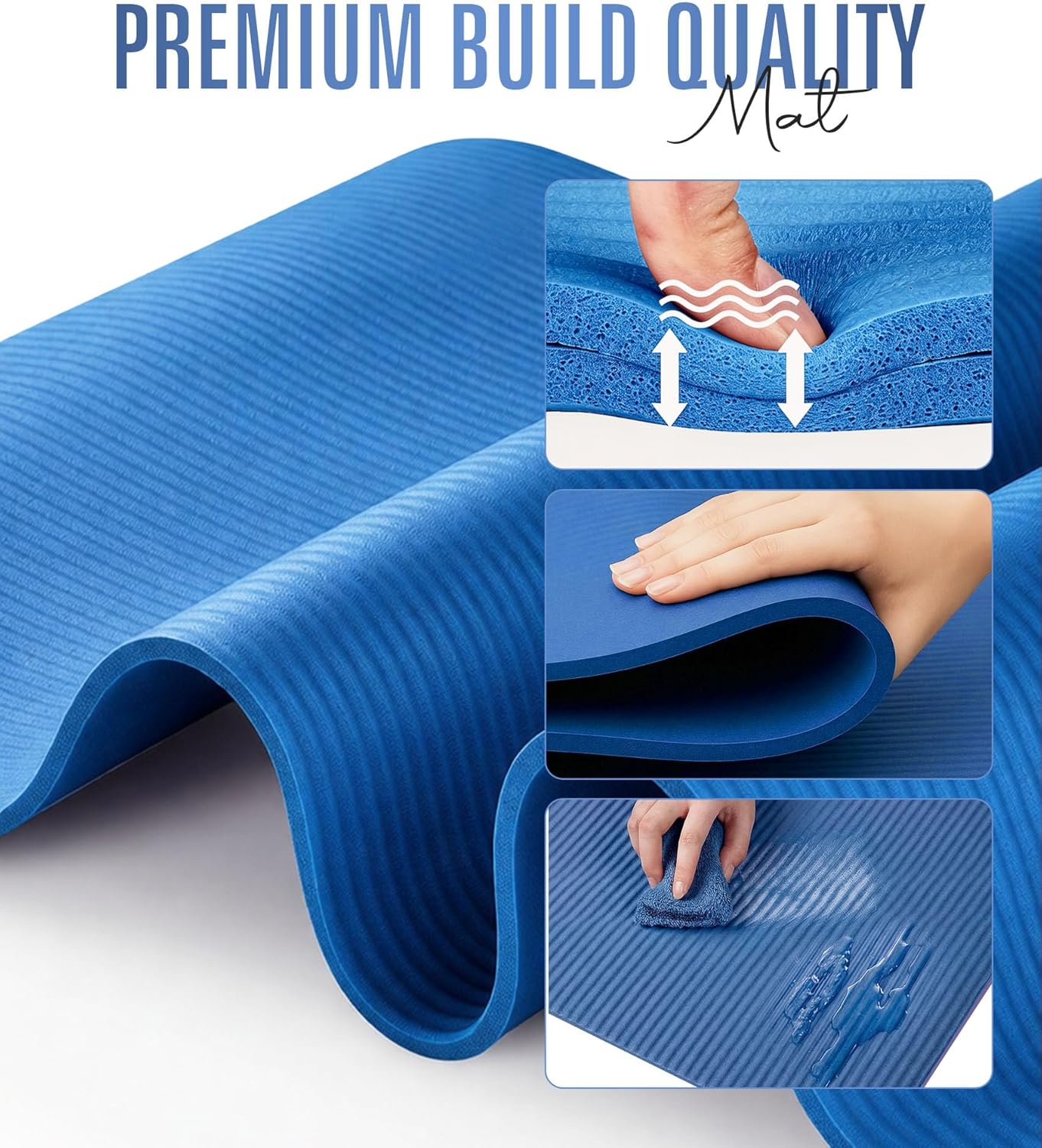 Yoga Gymnastikmatte Dicker Weichschaum (10mm), Blau