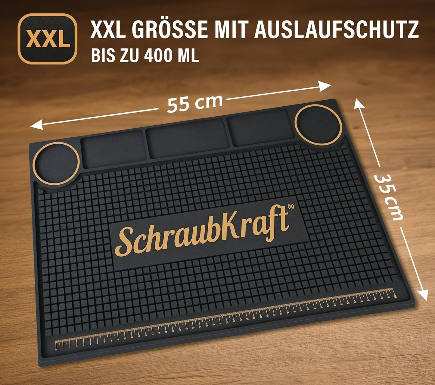 Werkbankmatte mit Organizer & Messskala, 55 x 35cm