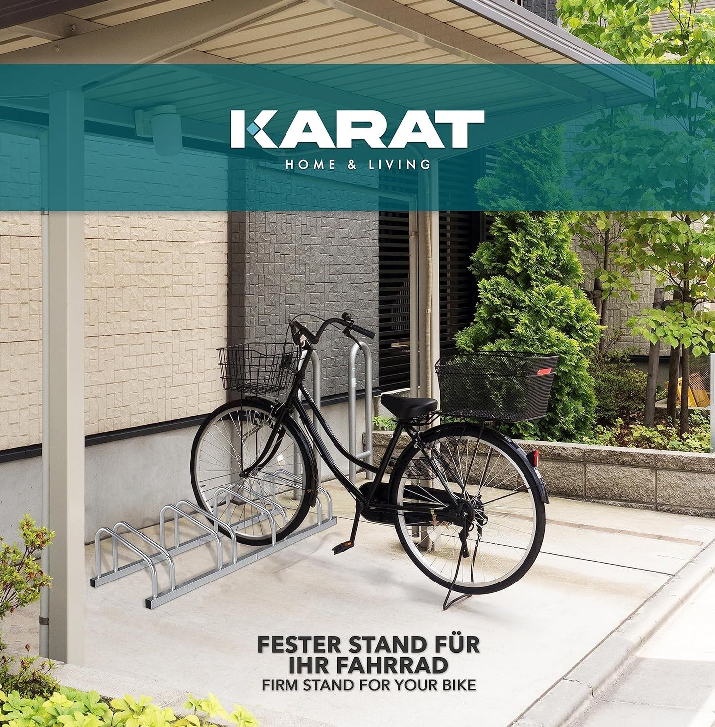 Veloständer für 2 Räder, 2 Fahrräder Silber