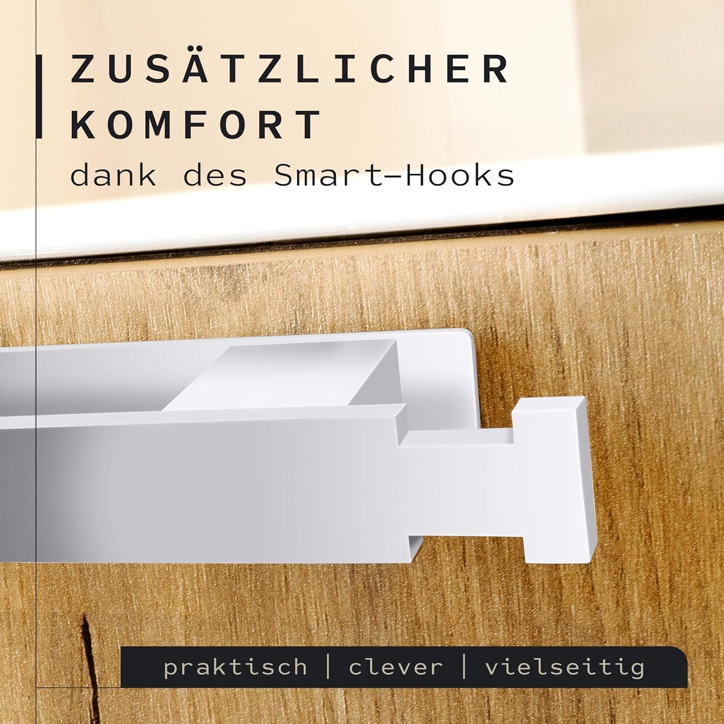 Selbstklebender Handtuchhalter, Weiß