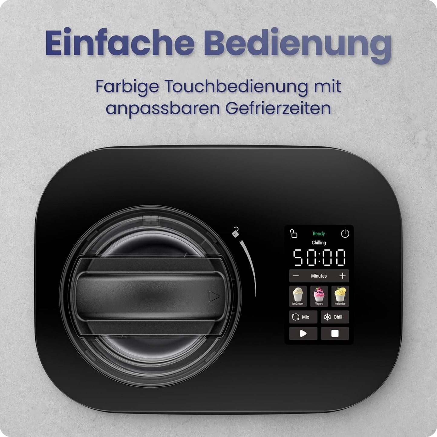 Eismaschine mit Kompressor, Schwarz
