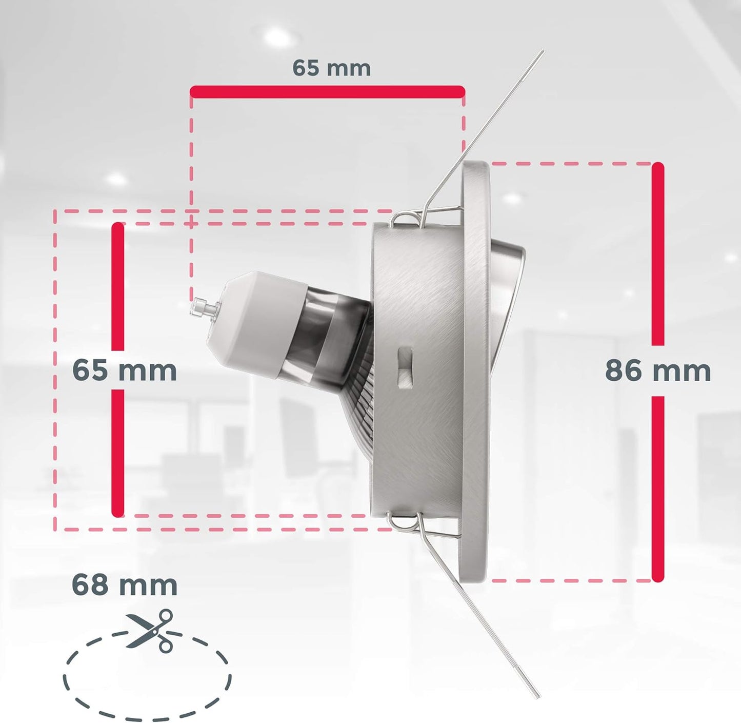 6er-Pack LED-Einbauspots, 3 Watt 6er Set Matt-nickel