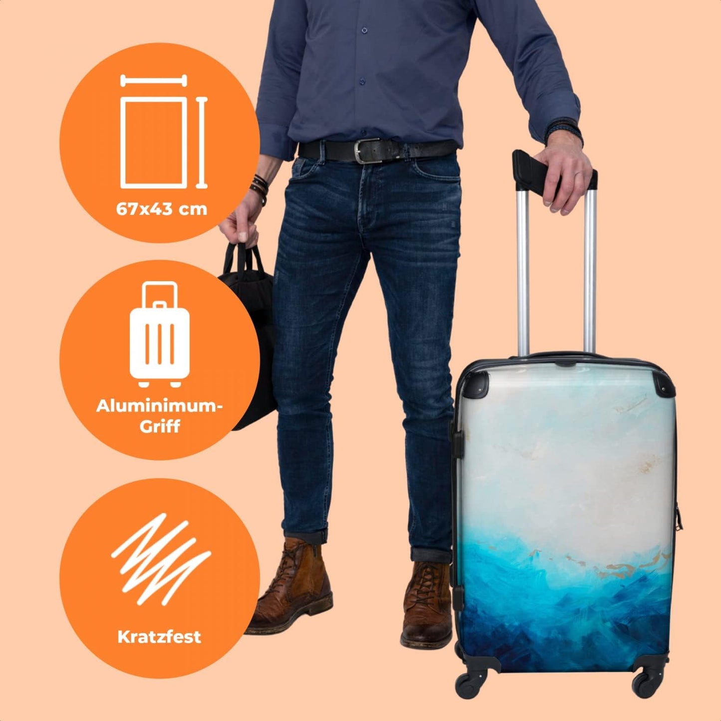 Grosser Trolley Rollkoffer mit 4 Rollen (90L)