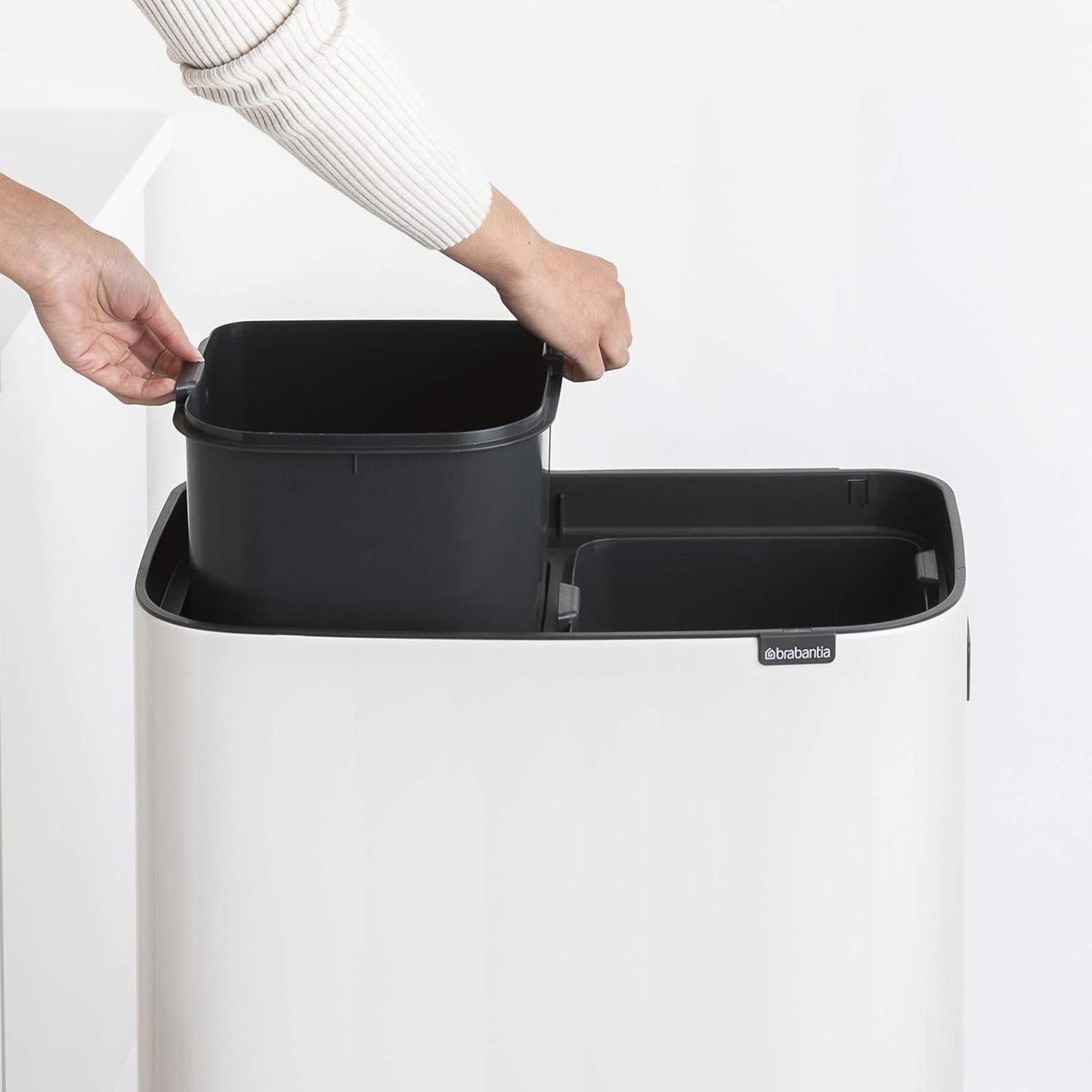 Bo Waste Bin, 2 Inneneimer (2 x 30L) White