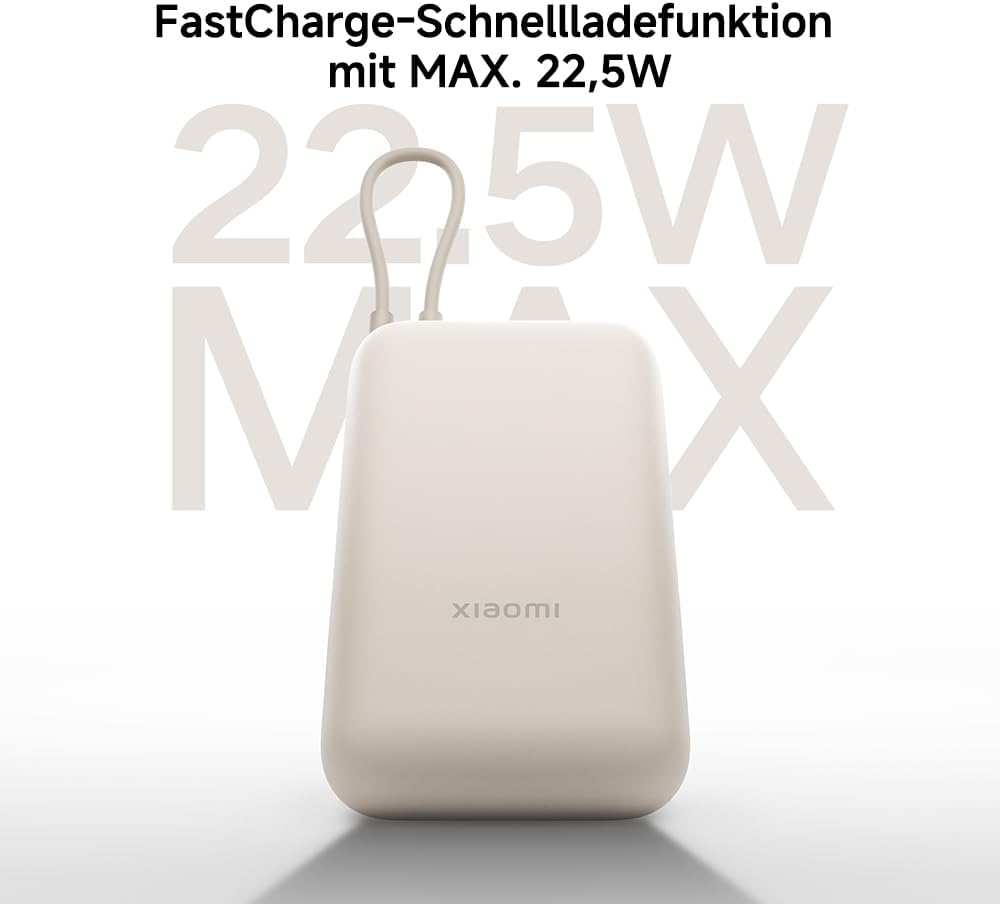 Power Bank 10000mAh (Integrated Cable), Tan 10000mAh