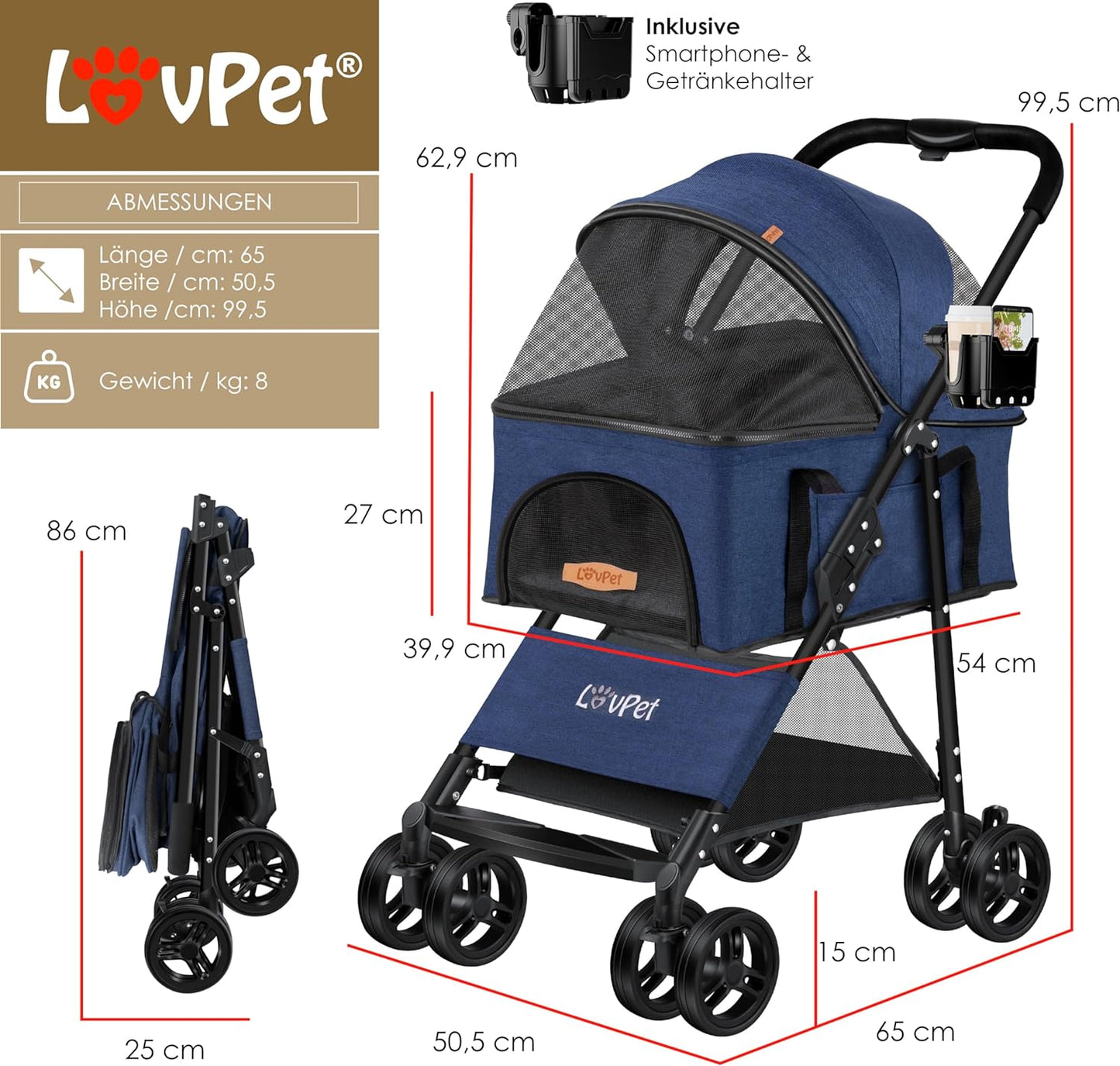 Hundewagen, Blau