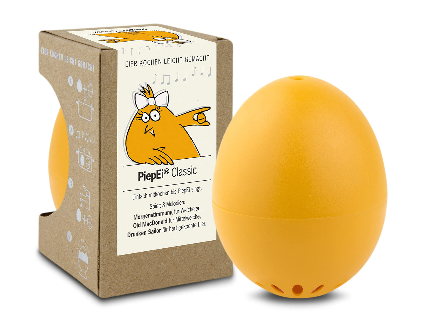 Singende Eieruhr zum Mitkochen, 5,1 x 4,5 cm Orange