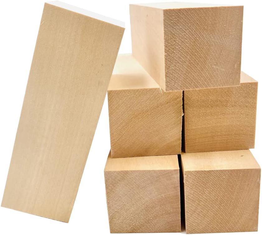 6er-Set Schnitzholz für DIY, 6 Stk 15 x 5 x 5cm