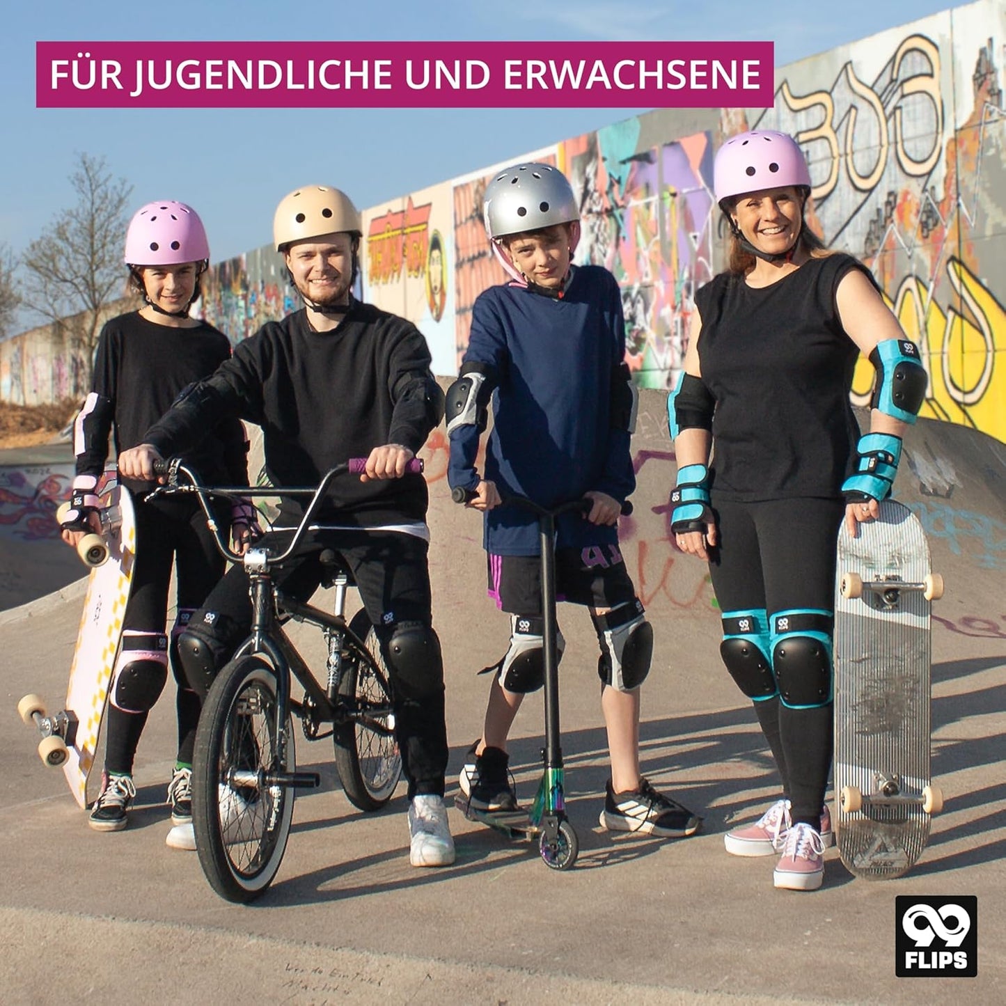 6-teiliges Protektoren-Set, LIGHT BLUE|M - Jugendliche ab 12 Jahren