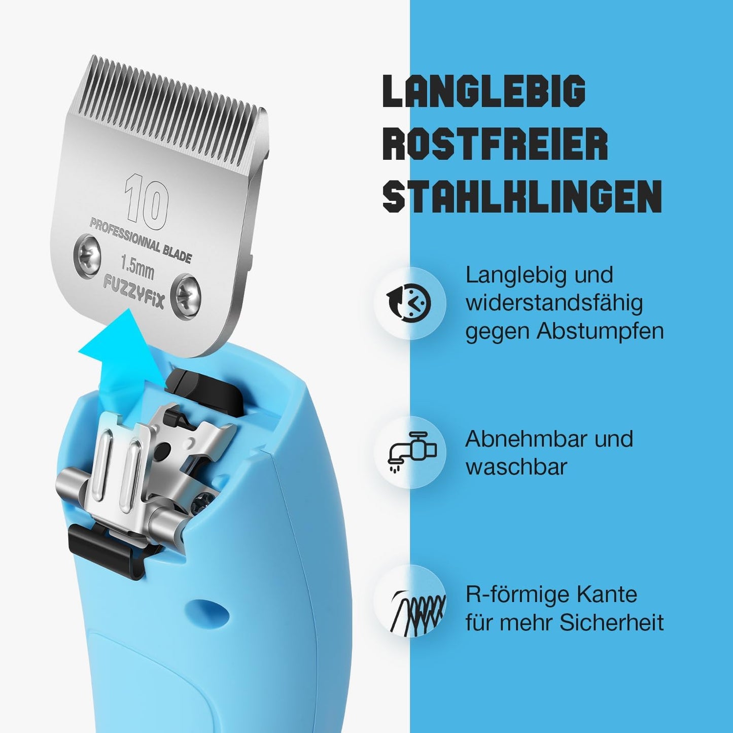 Hundeschermaschine für dickes Fell, Hell Blau