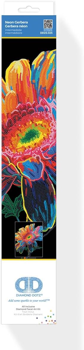 5D Diamond Painting Set Neon Gerbera