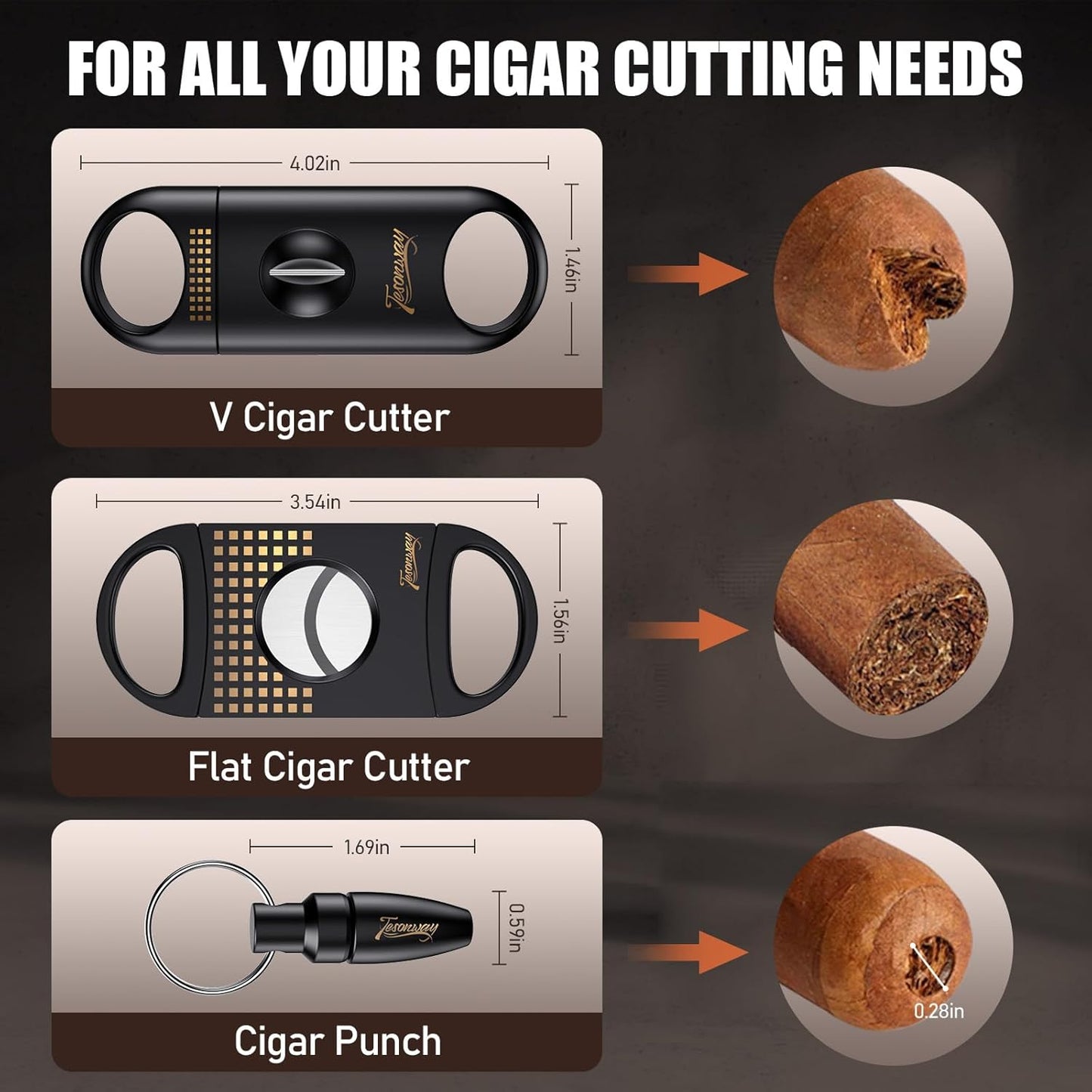 Zigarren-Humidor mit Glasdeckel und Zubehörschublade