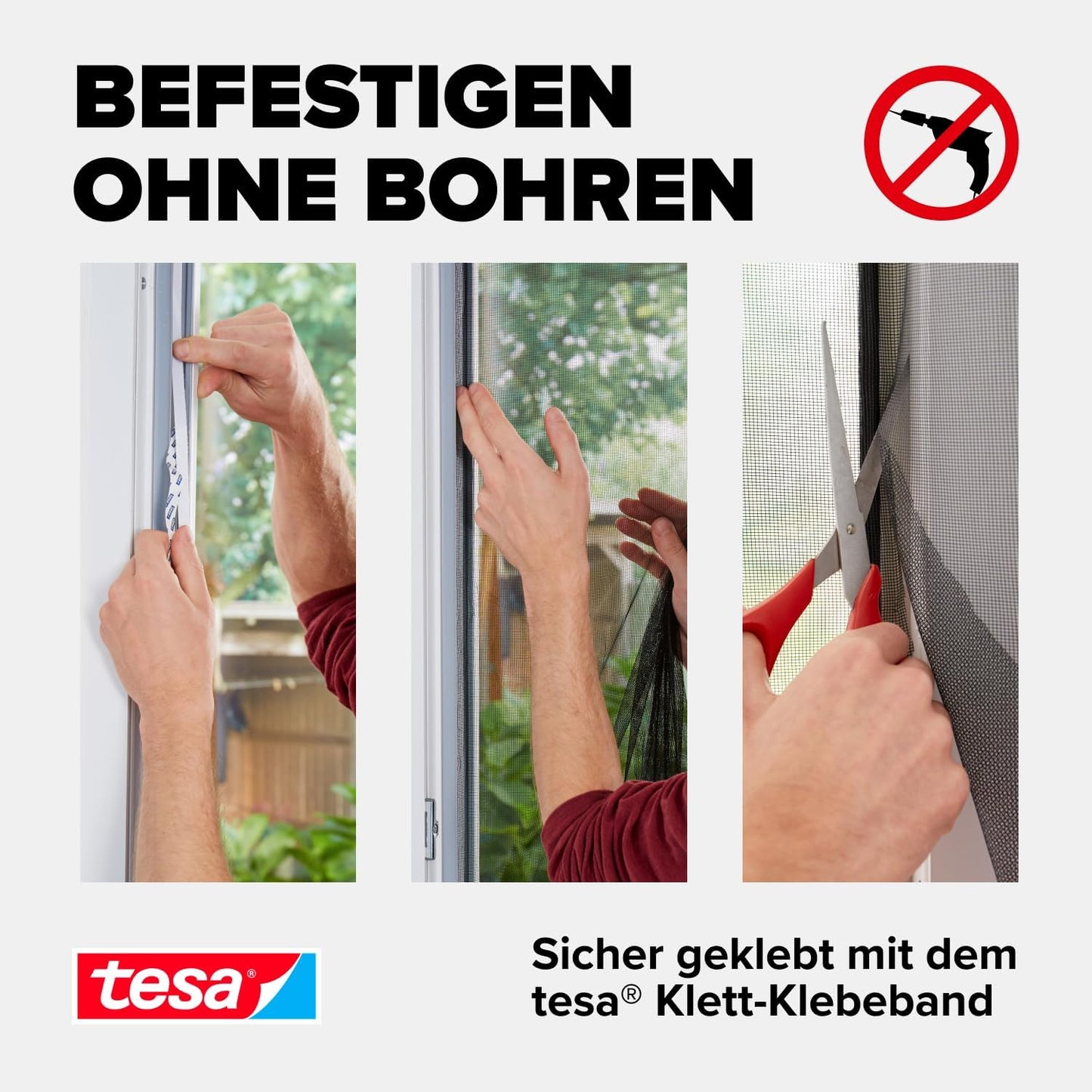 Insektenschutz Fliegengitter-Set für Fenster, 1,5m:1,8m 2 Stück Weiß (Leichter Sichtschutz)