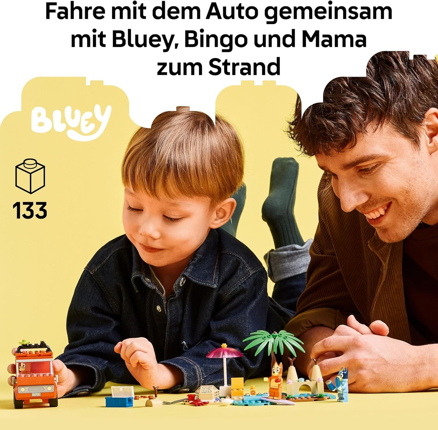Bluey's Strand- und Familienauto-Spielset