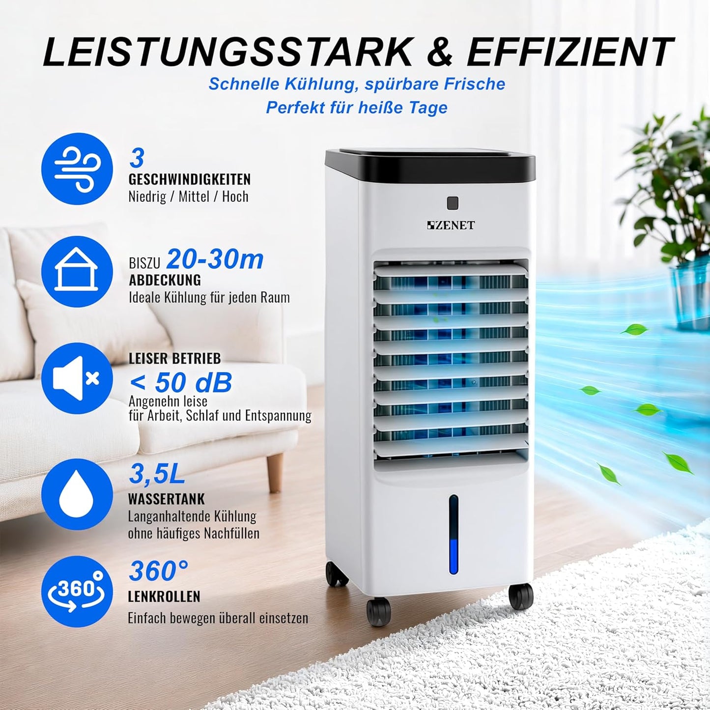 Luftkühler & Klimaanlage 4-in-1 mit Fernbedienung