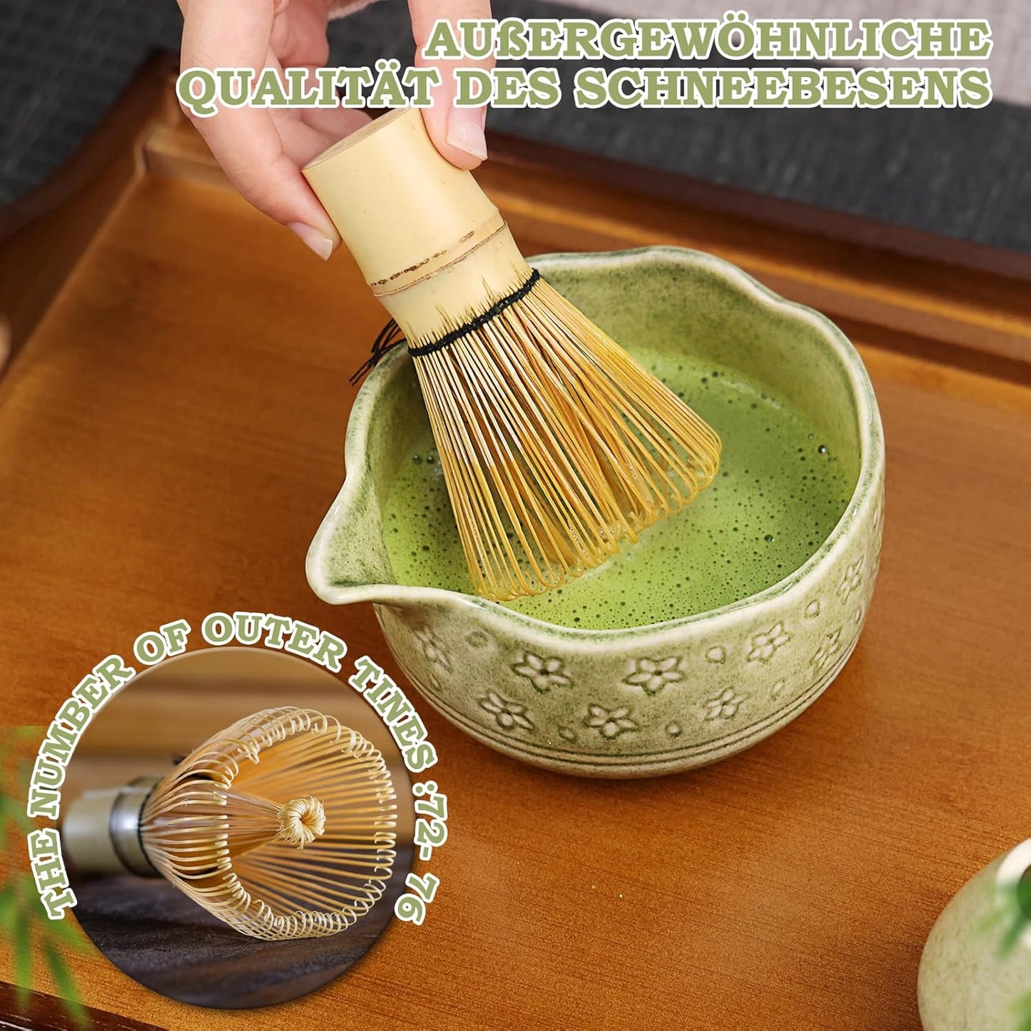 Premium Matcha Tee-Set, Matcha-farbe