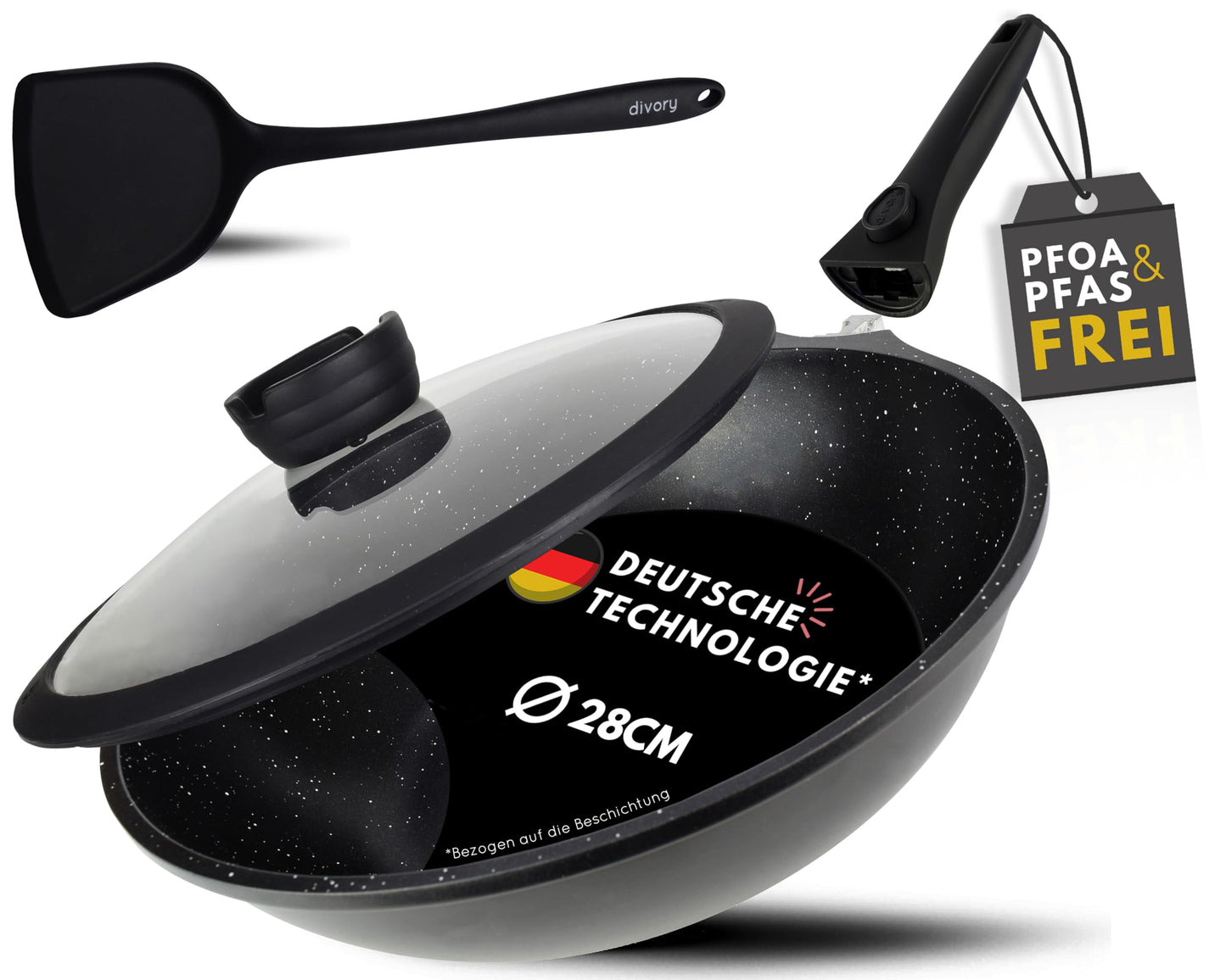 Wokpfanne 30 cm, Schwarz Wok 30 cm