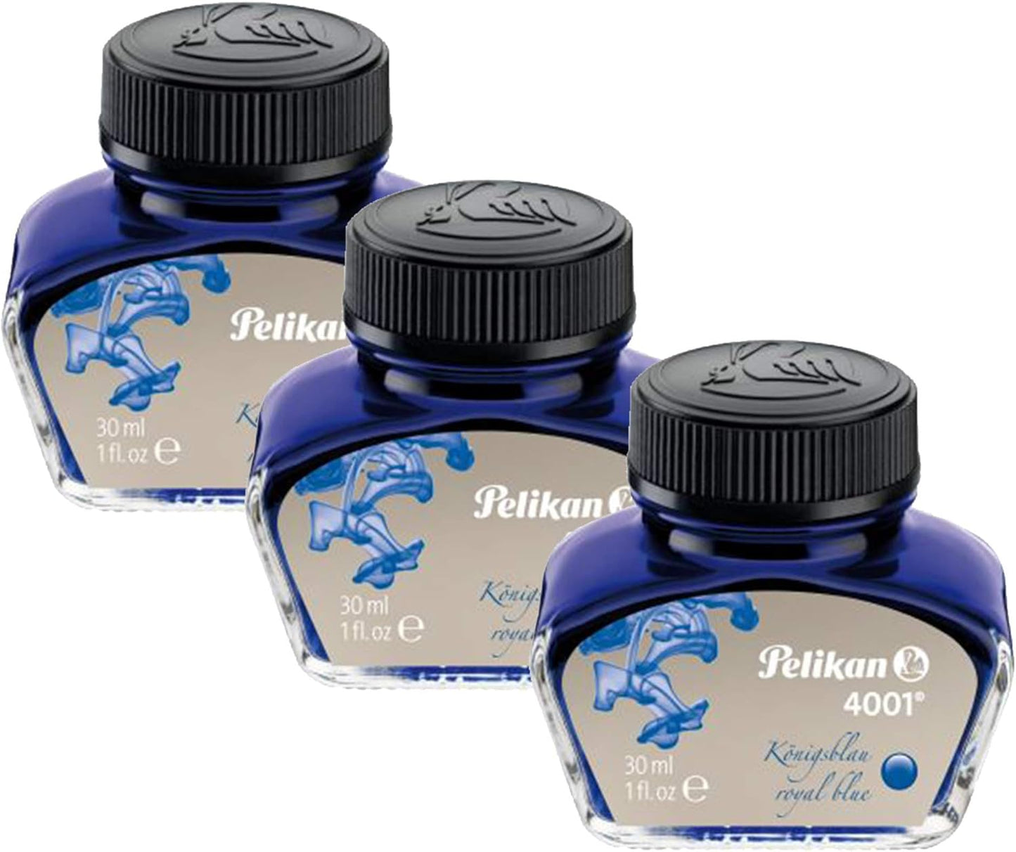 3x Tinte 4001, 3x 30ml bleu royal