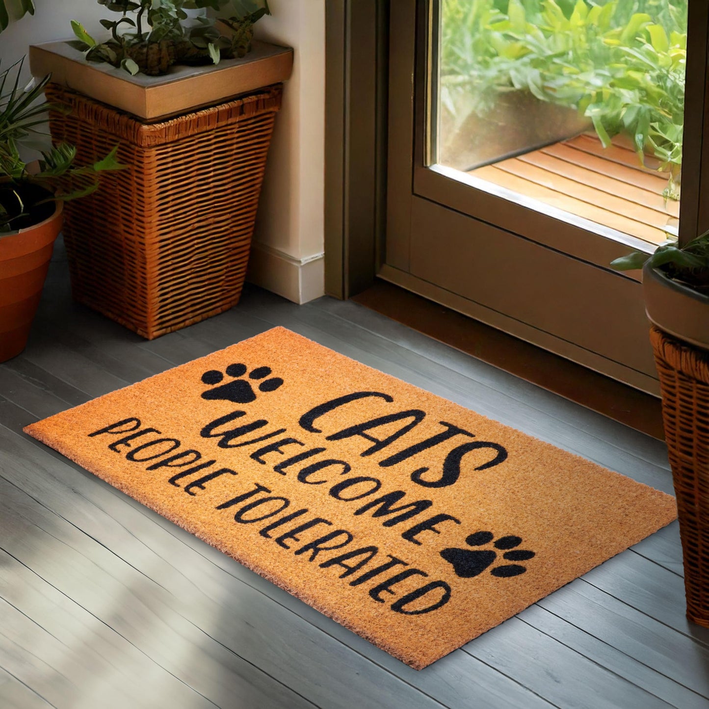 Antirutsch Fussmatte, Cats Welcome - People Tolerated