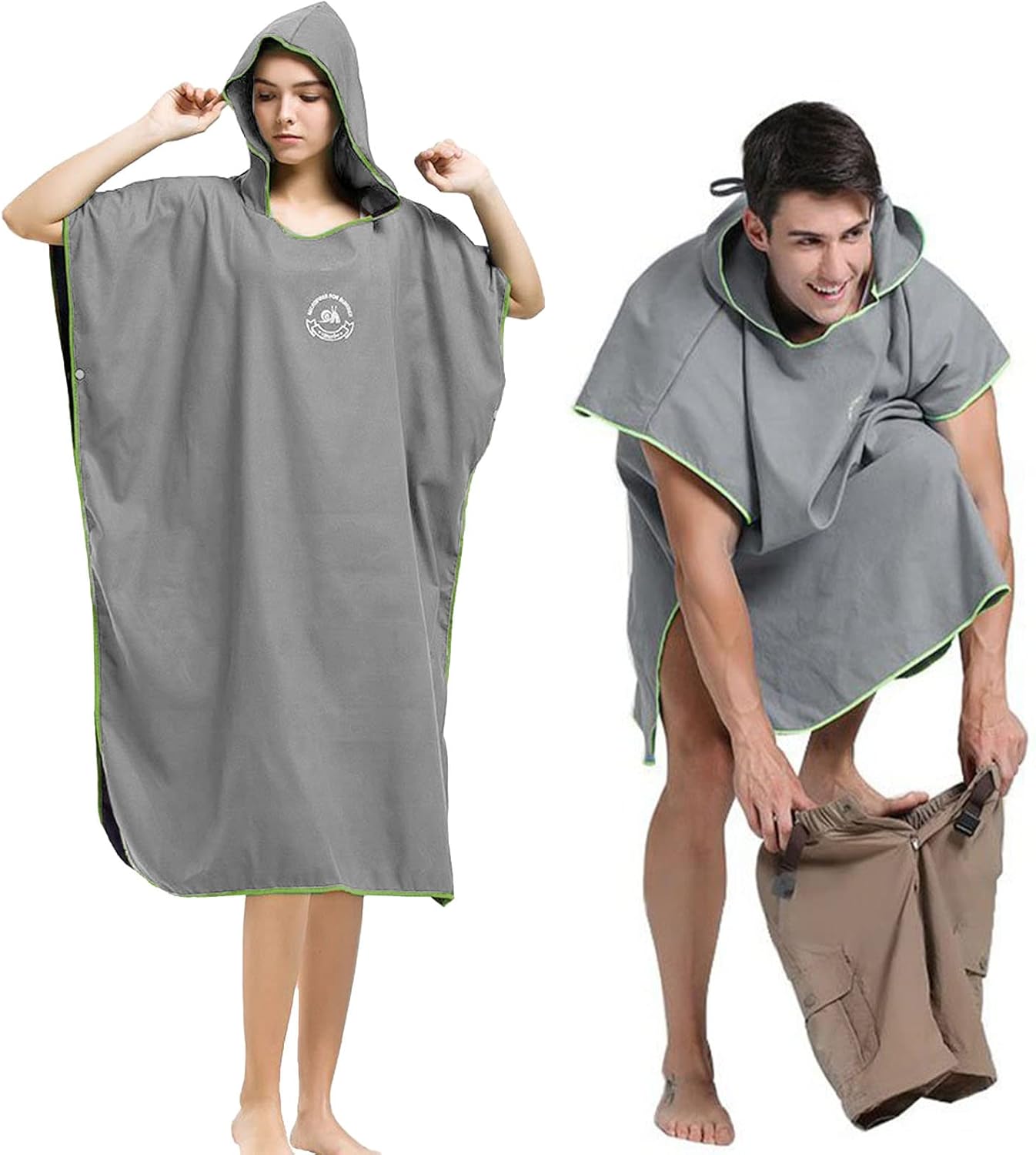 Surf Poncho mit Kapuze, Grau