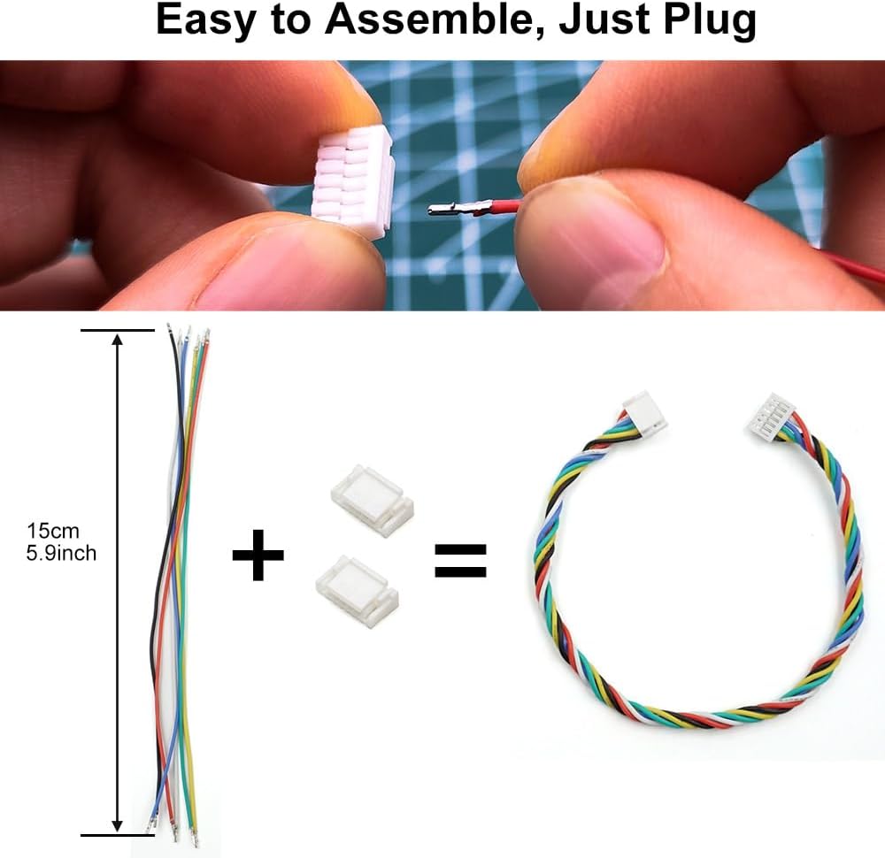 GH1.25-Stecker mit vorgecrimpten Silikonkabeln