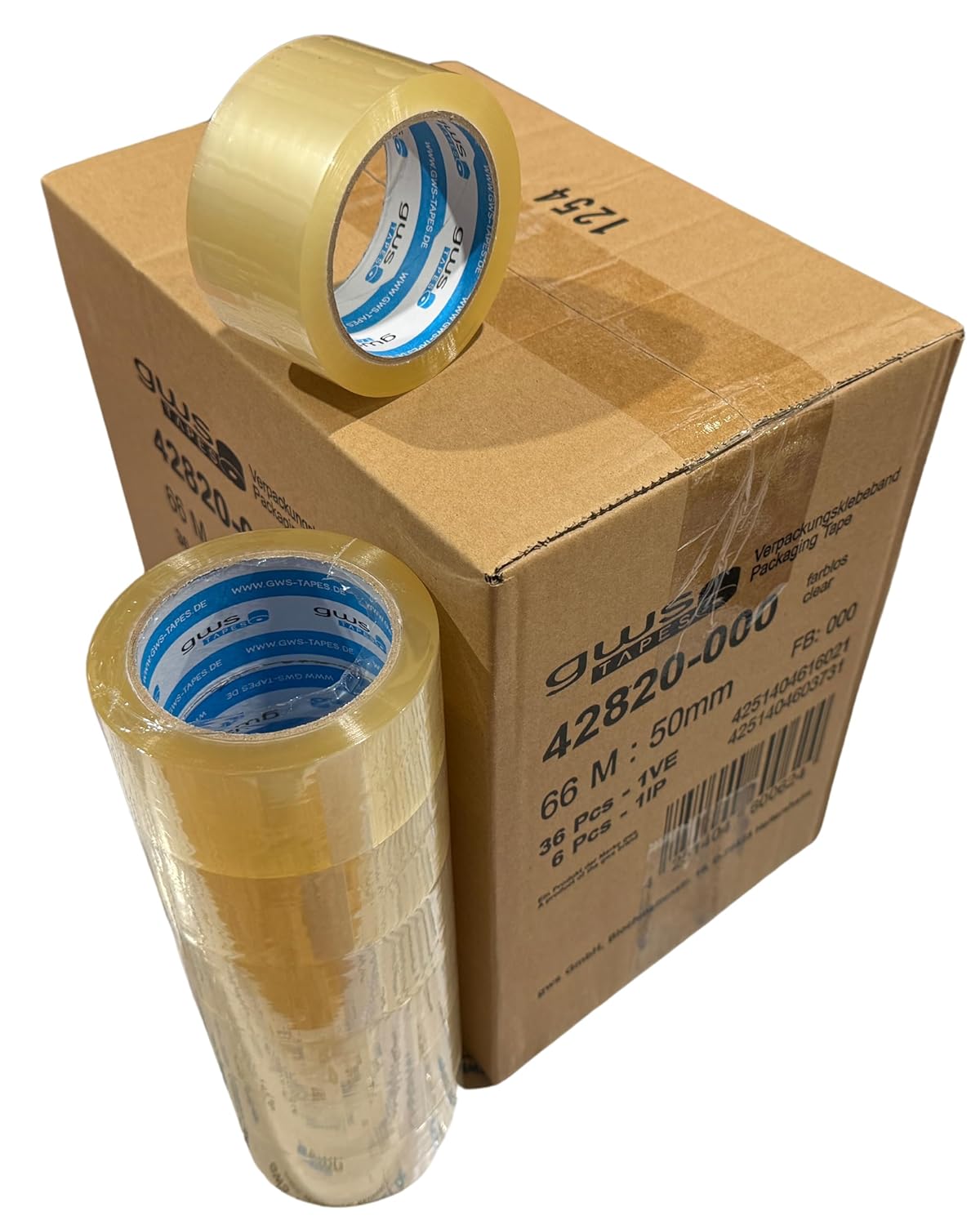 Verpackungs-Set mit Abroller & 36 Rollen Klebeband, 36 Büro/-Home Abroller 01 - Transparent
