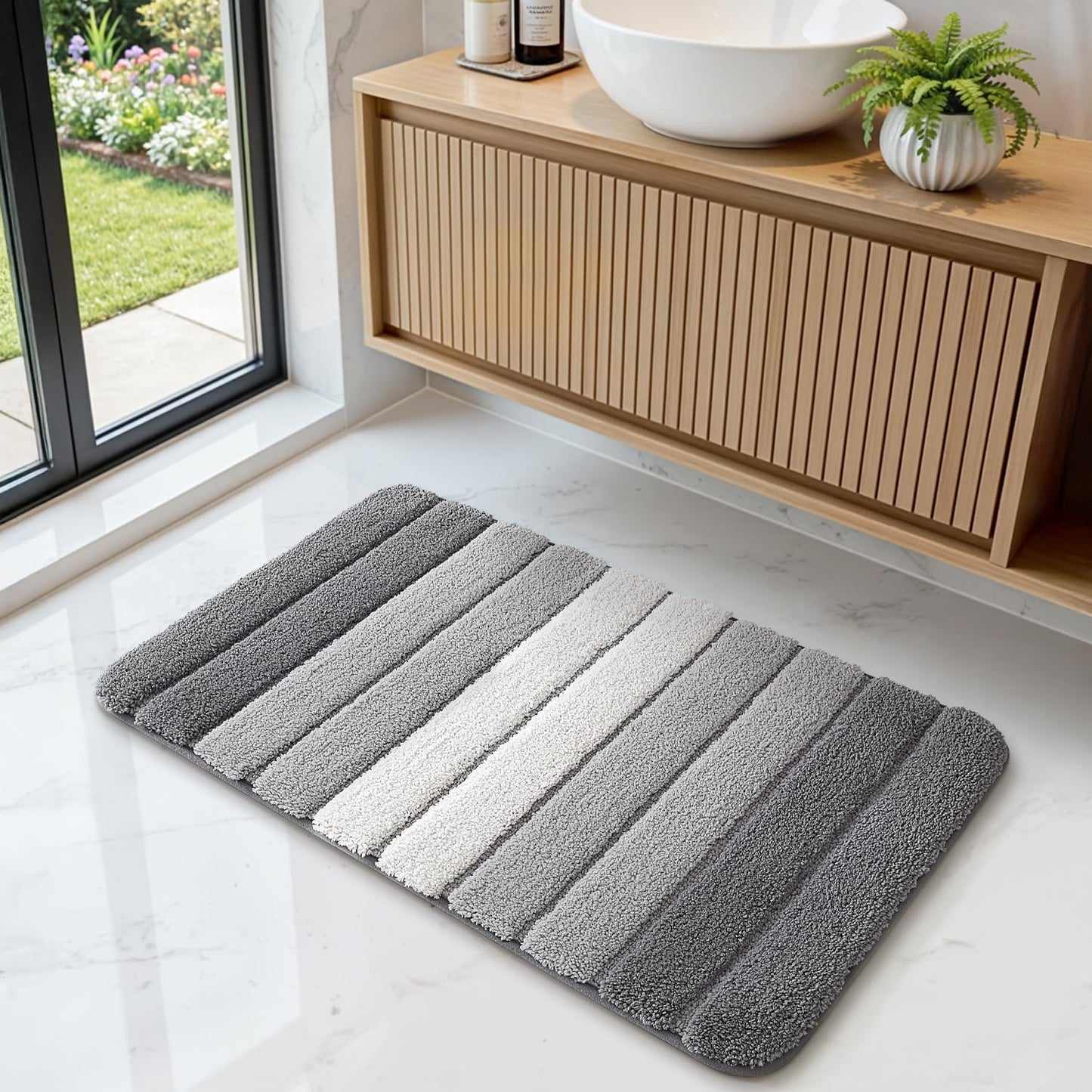 Rutschfeste Badematte, 50 x 80 cm, 50 x 80 cm (Rechteckig) Grau