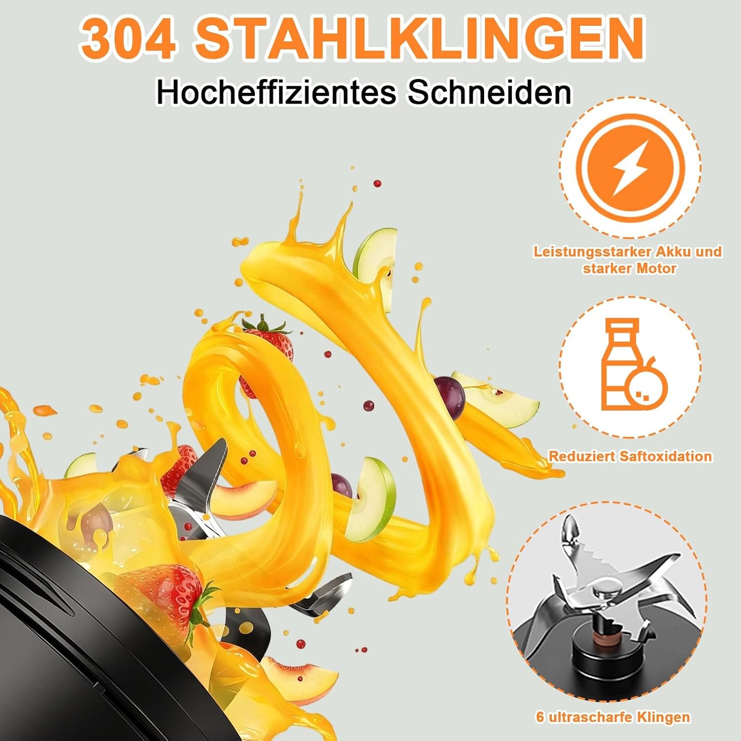 Tragbarer Mixer, Schwarz