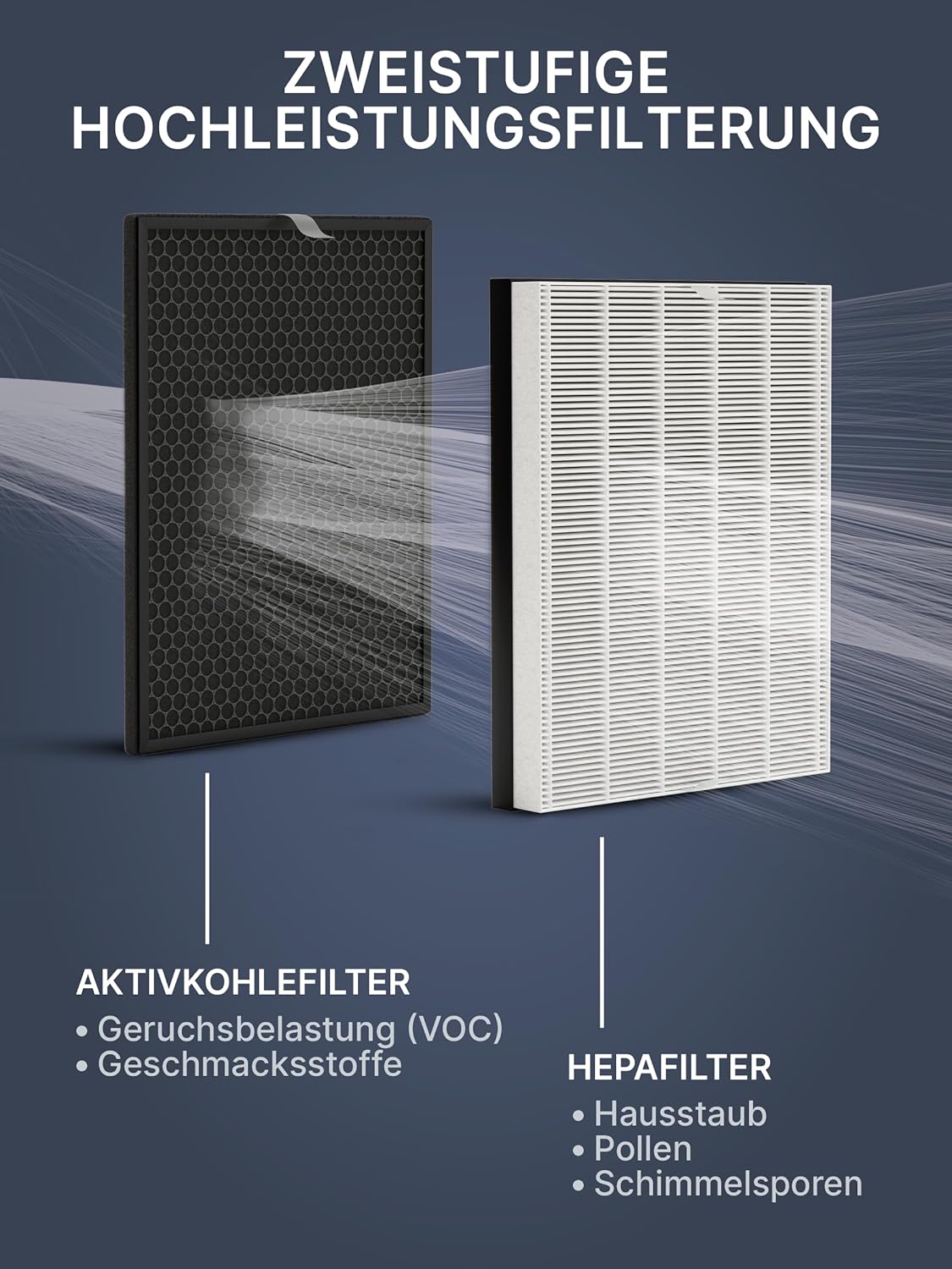Raucher- & Allergiker-Filter für Philips Luftreiniger, 2 Allergiker-Spezialfilter & 4 Aktivkohle, Allergiker Spezial + Doppelt Aktivkohle 2 Stück