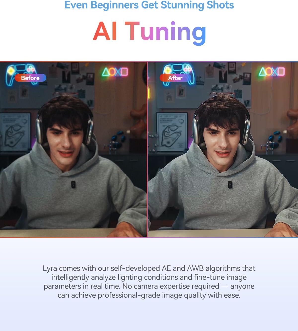 4K Webcam mit Autoframing & HDR, Lyra-Solo