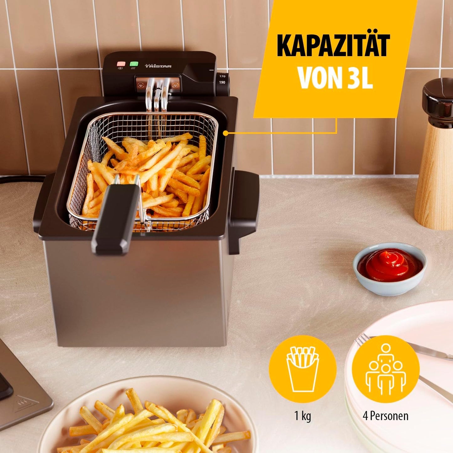 Fritteuse mit Sichtfenster und Cool Zone Technologie, PRO mit Sichtfenster und Filter NEU