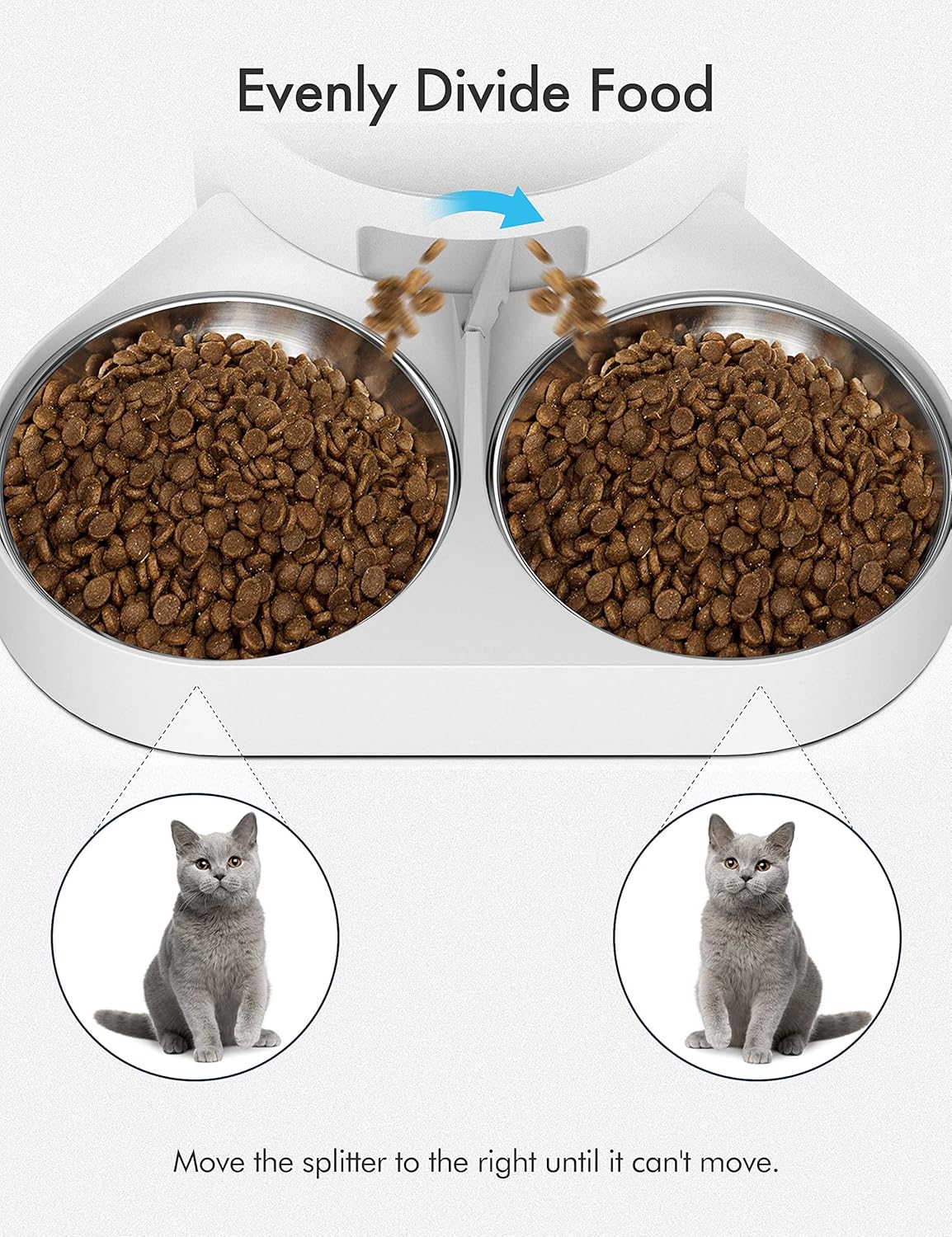 Ersatz-Futternäpfe, Zubehör, Doppelte Schüssel - Weiss