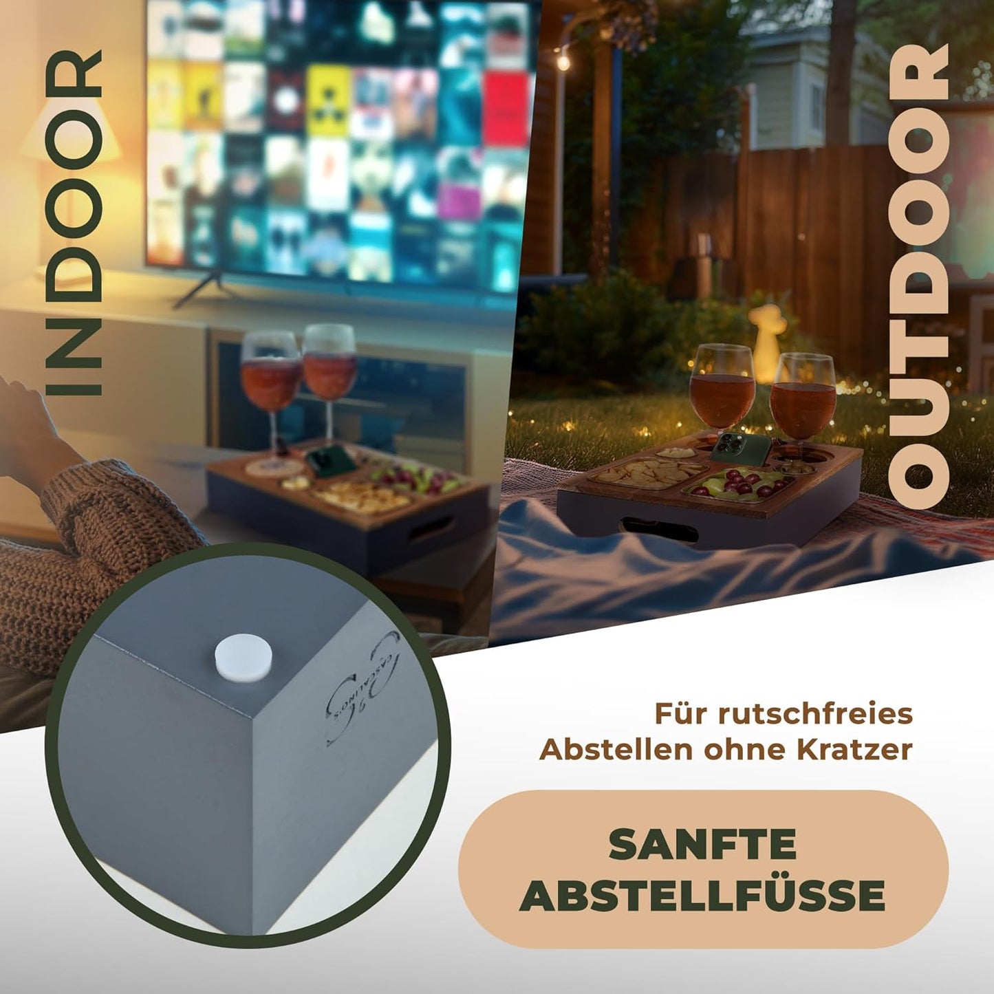 Couchbar Snackbox, Akazienholz