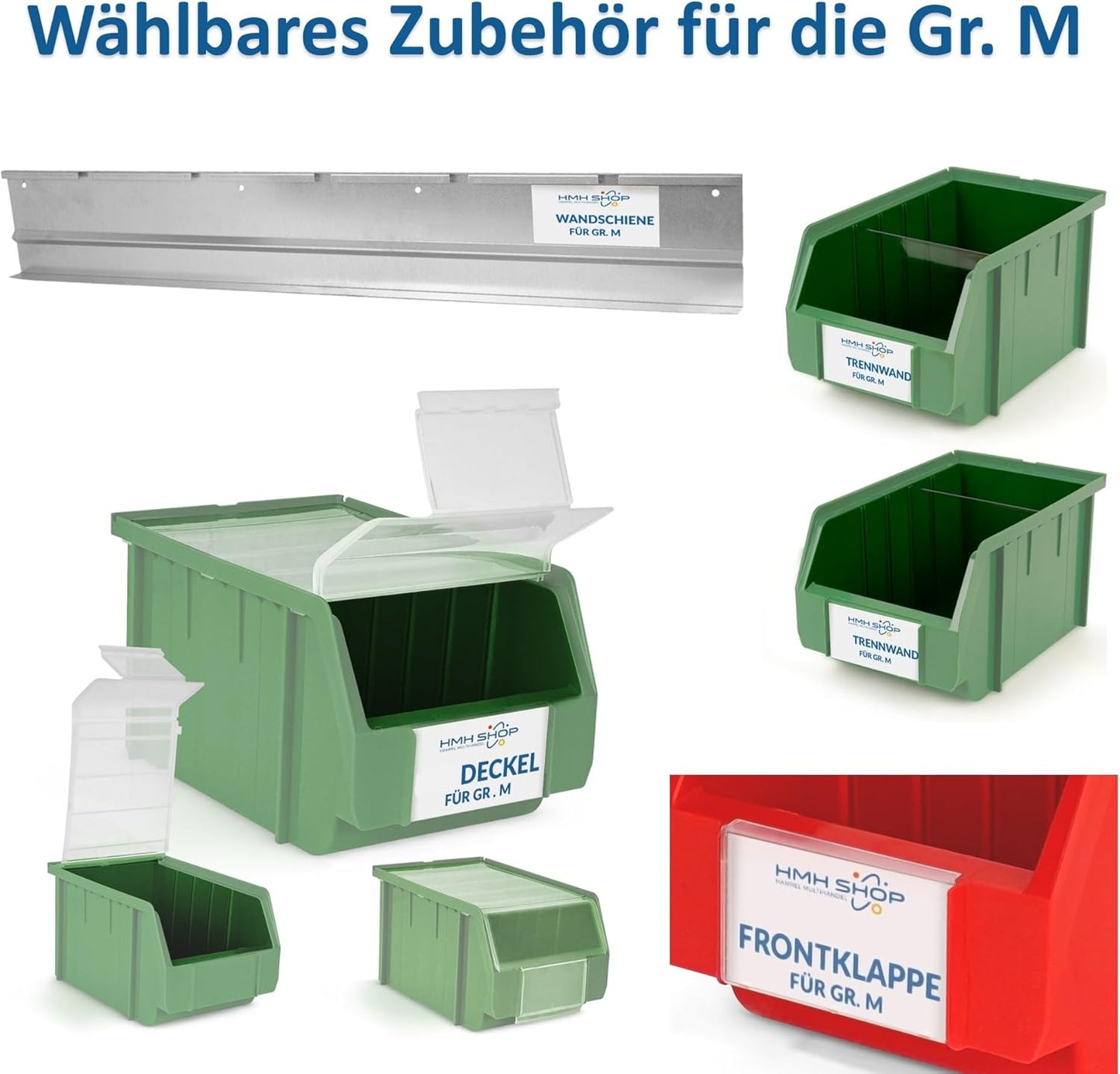 Sichtlagerkästen Set, 12 Stück Blau