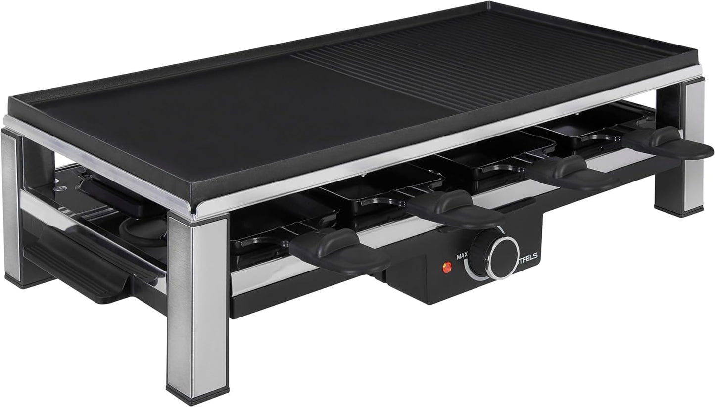 Raclette 4020, 8 Pfannen; Schwarz-inox