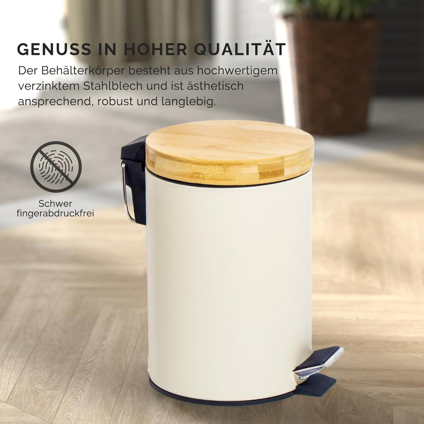 Kosmetikeimer mit Soft Close, Beige 3L