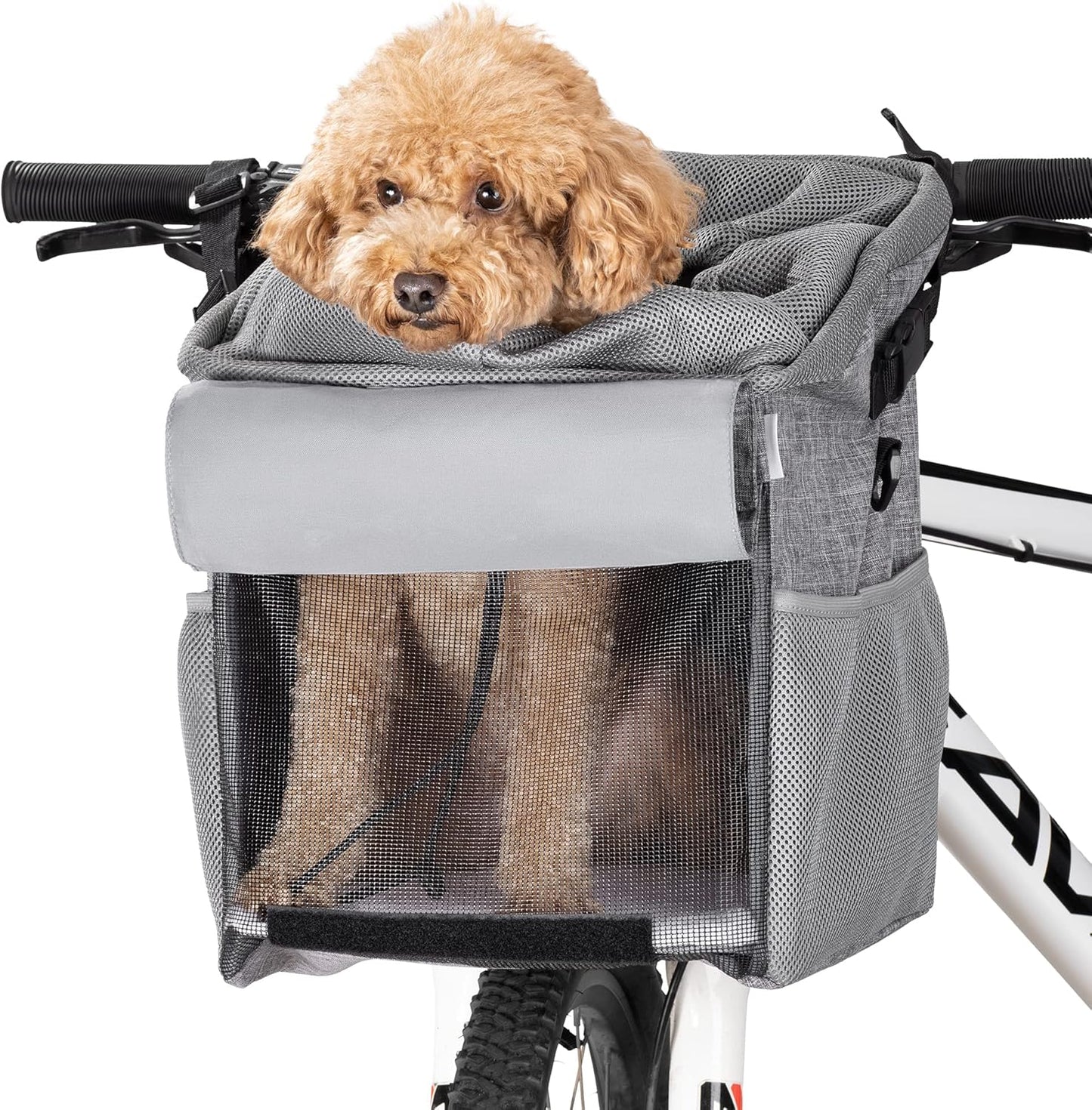 Hundefahrradkorb & Rucksack-Kombination (bis 10kg), Grau