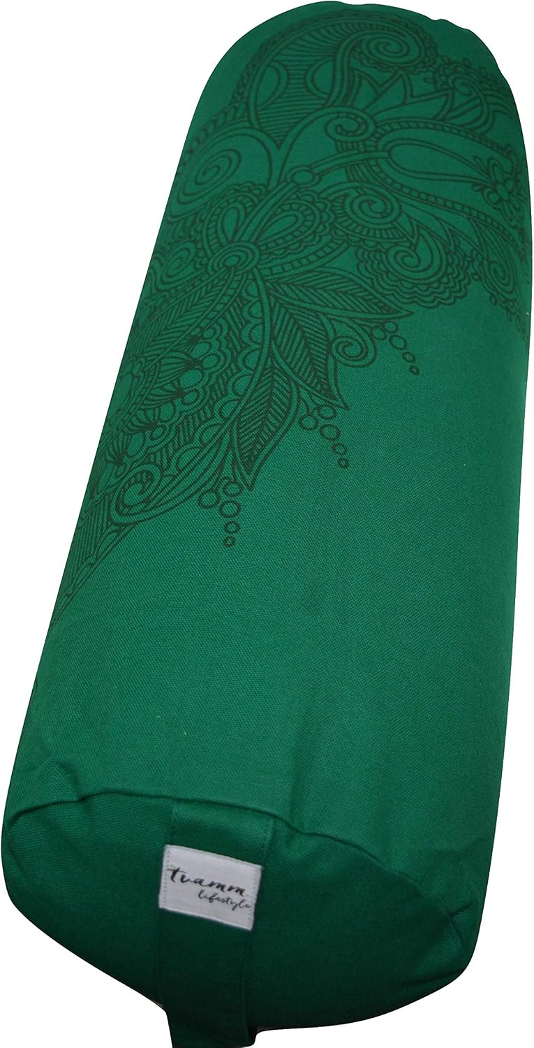 Yoga-Bolster mit Buchweizenschalen-Füllung, Grun Mandala