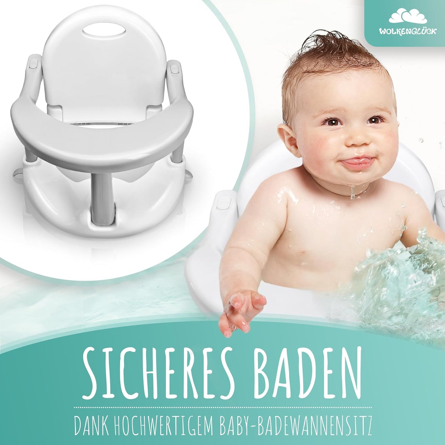 Ergonomischer Anti-Rutsch-Badesitz für Babys ab 6 Monaten