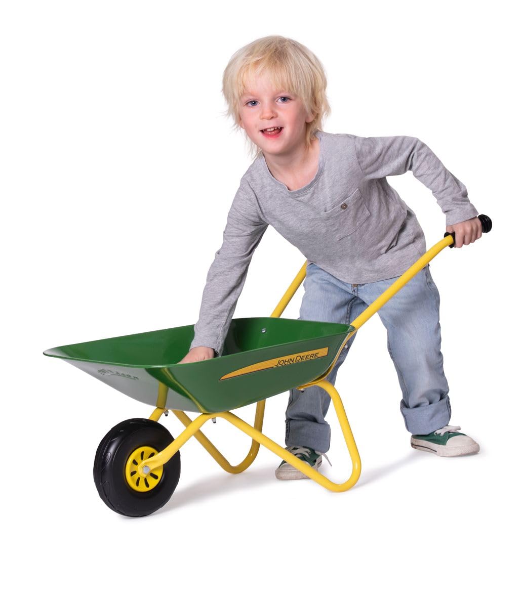 John Deere Kinderschubkarre, Metallschüssel Grün (Dunkel)