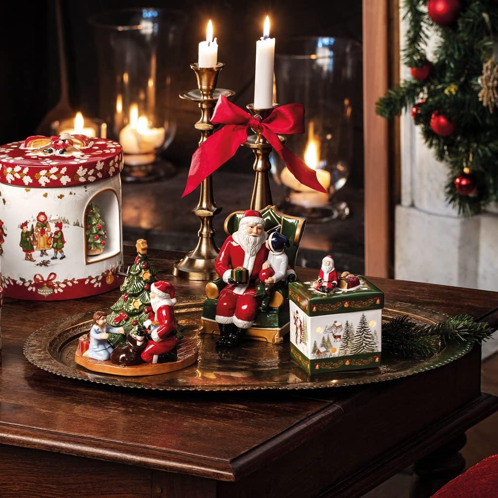 Weihnachtsmann-Figur Santa Auf Sessel, Landhaus & Rustikal