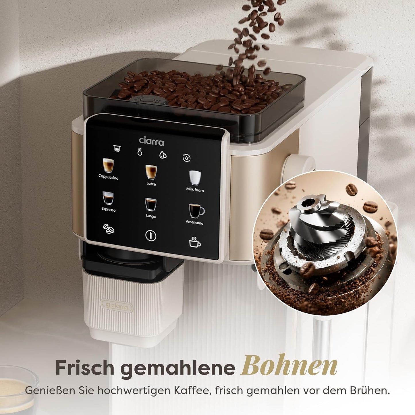 Espressomaschine mit Mahlwerk & Milchaufschäumer