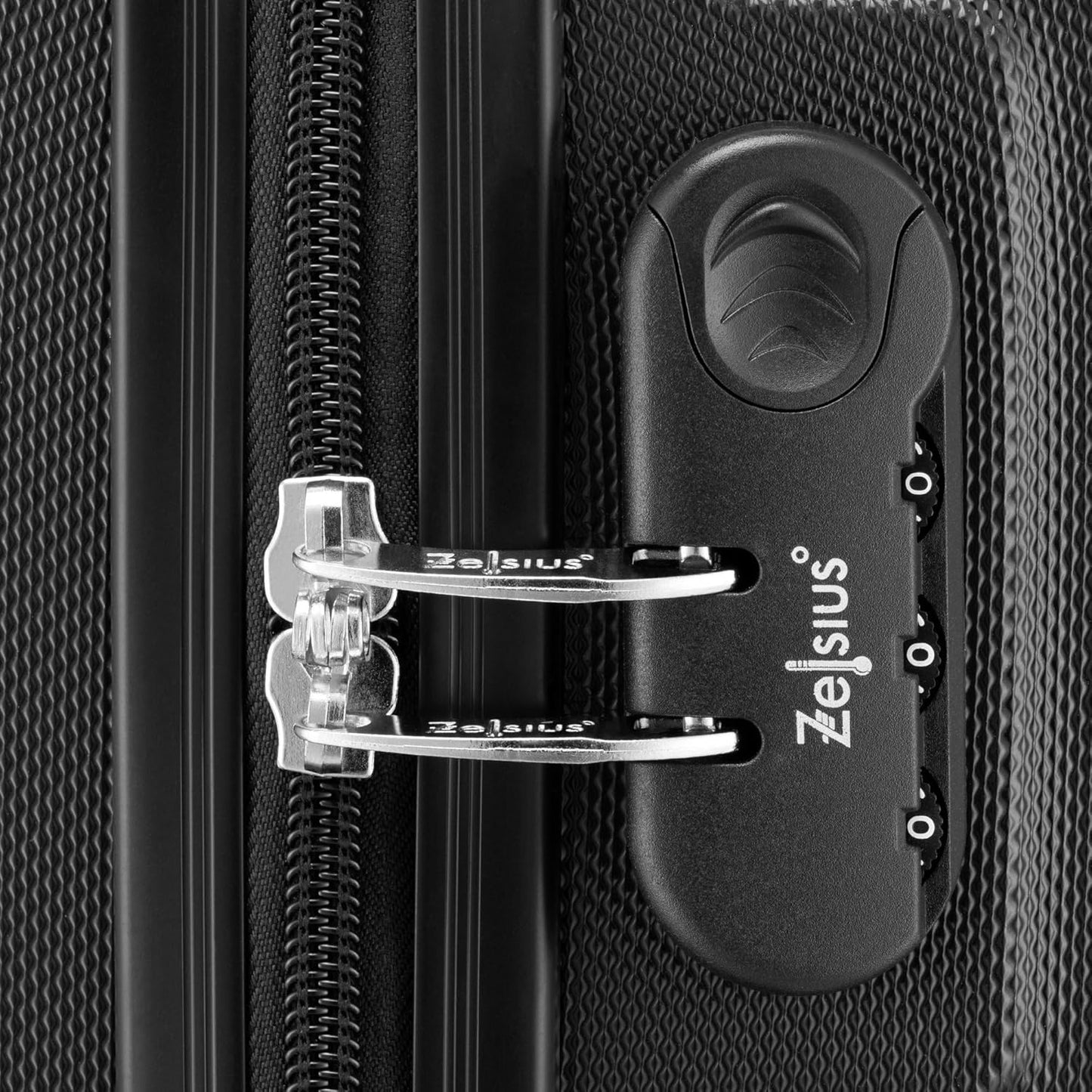 3-teiliges Hartschalenkoffer-Set, Schwarz