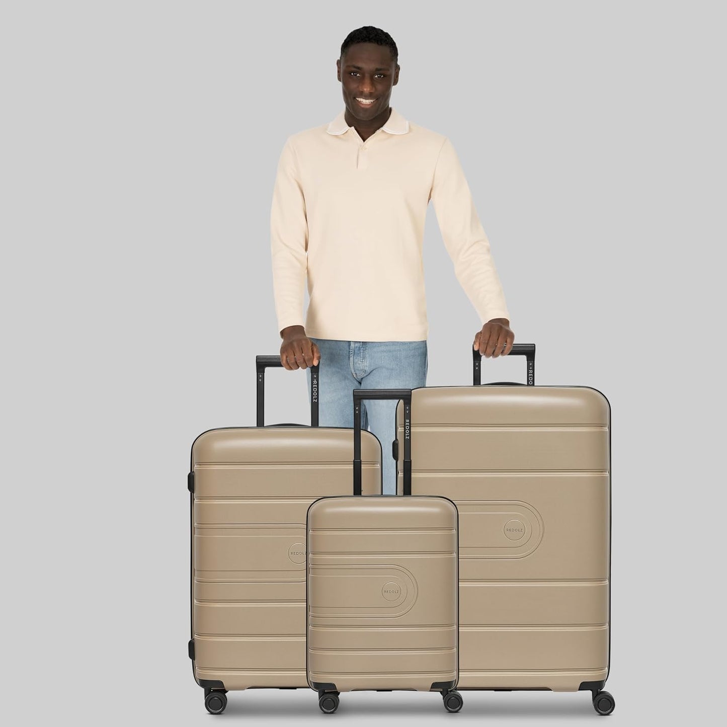 Essentials 11 Hartschalenkoffer-Set mit Dehnfalte, 3-teilig, Beige Kofferset+ (3-teilig) erweiterbar