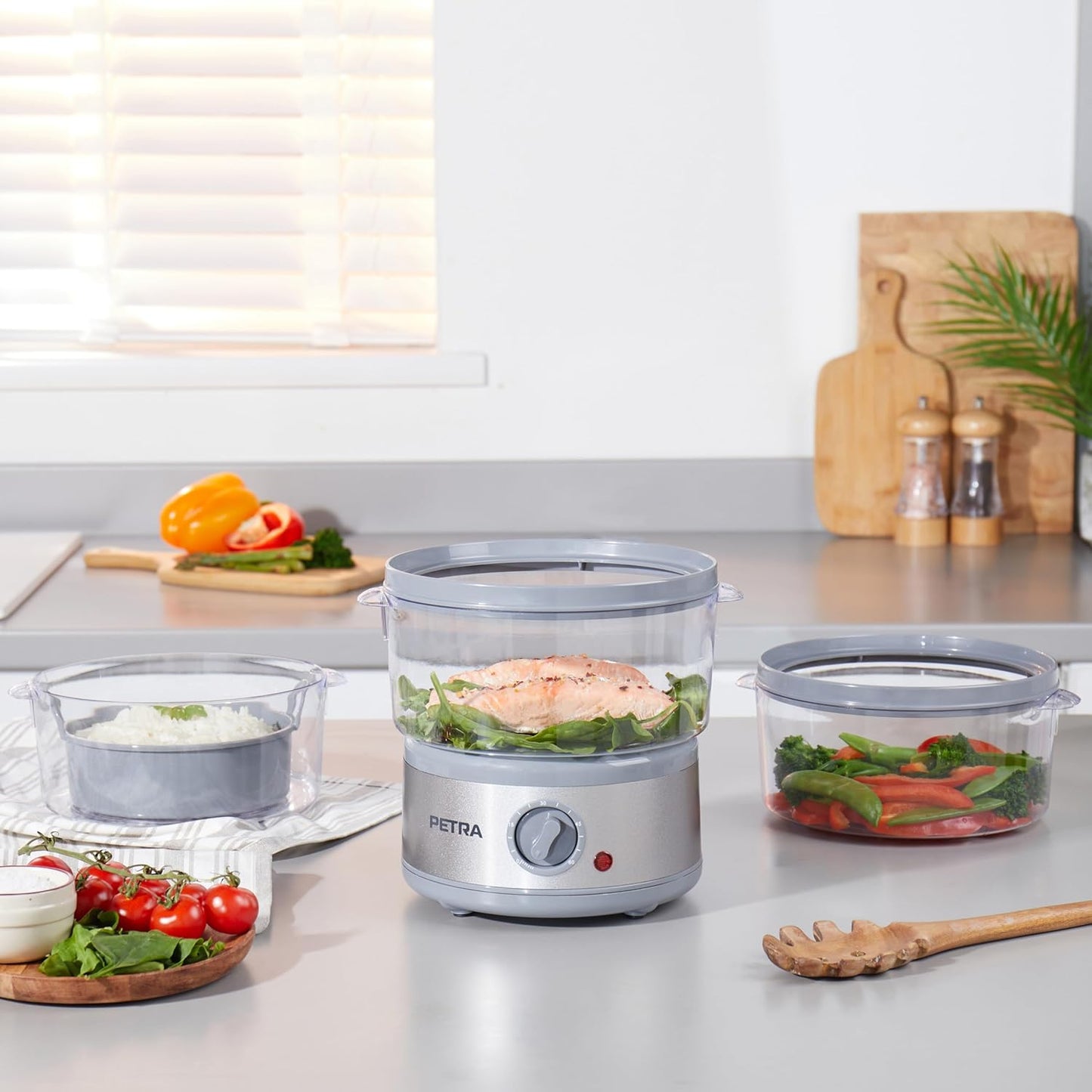 3-stufiger Dampfgarer mit Timer, 7.5 L