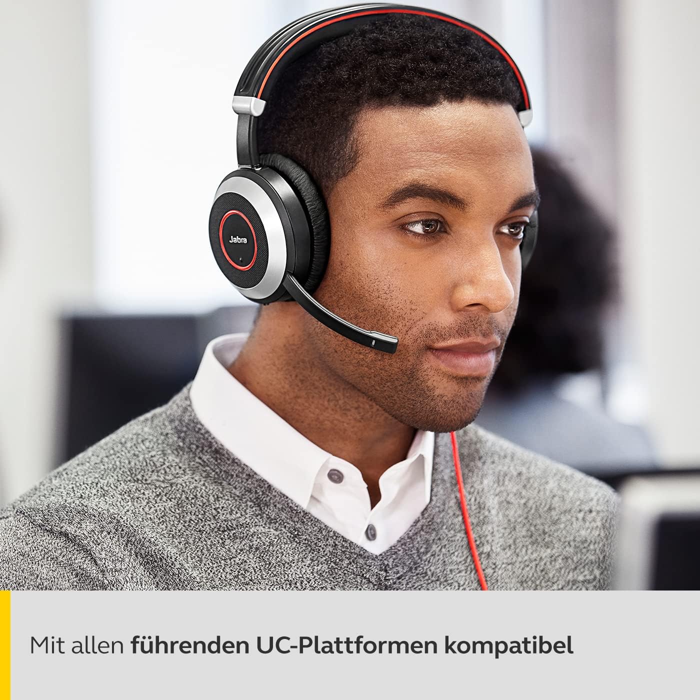 Evolve 80 UC Over-Ear Headset mit Noise Cancelling, Stereo Jack 3,5mm Alle Plattformen