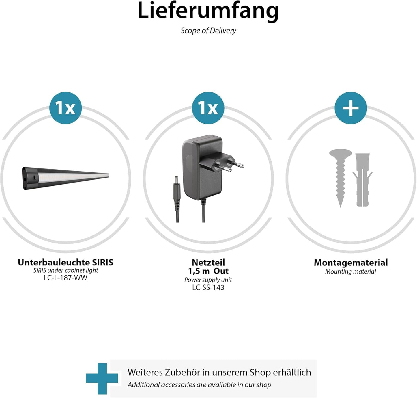 LED Unterbau-Leuchte SIRIS, 90cm, warm-weiss, 1er Set (inkl. Vorschaltgerät)